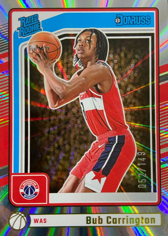 Bub Carrington 2024 Donruss #220 Holo Laser /149 Rookie RAW