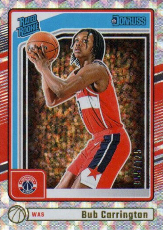 Bub Carrington 2024 Donruss #220 Hyper /125 Rookie RAW