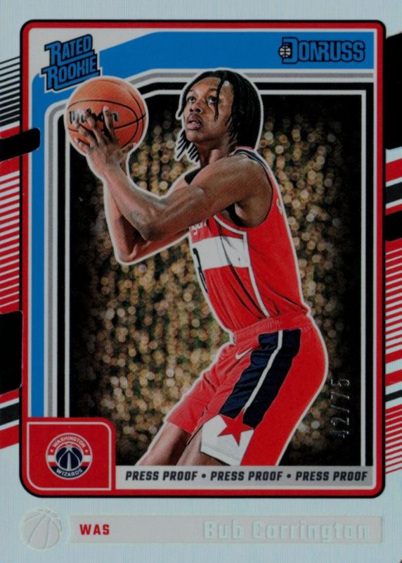 Bub Carrington 2024 Donruss #220 Press Proof Silver Die-Cut /75 Rookie RAW