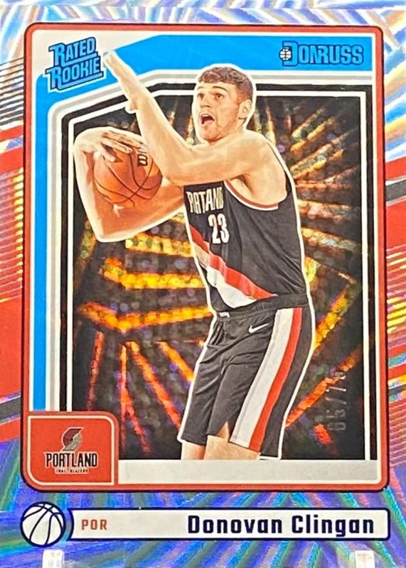 Donovan Clingan 2024 Donruss #223 Blue Wedges /75 Rookie RAW