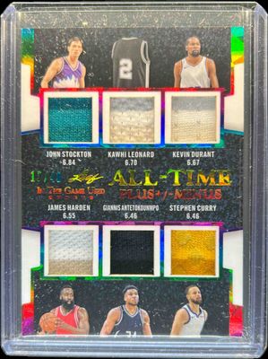 2024 Leaf In The Game Used Sports #ATB-7 All Time Box Plus Minus - Rainbow HoloFoil /40