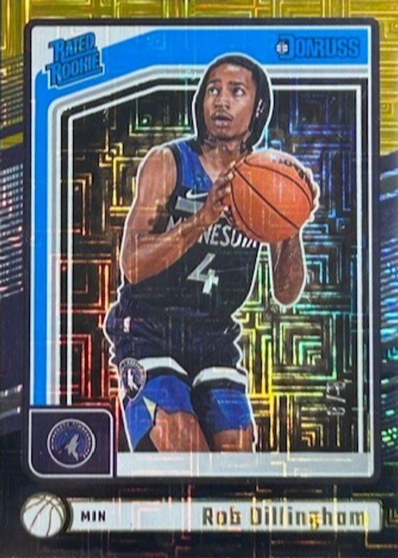 Rob Dillingham 2024 Donruss #204 Choice Black Gold /8 Rookie RAW