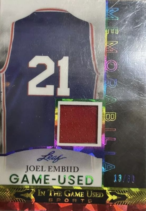 2024 Leaf In The Game Used Sports #GUM-27 Game Used Memorabilia - Rainbow HoloFoil /60