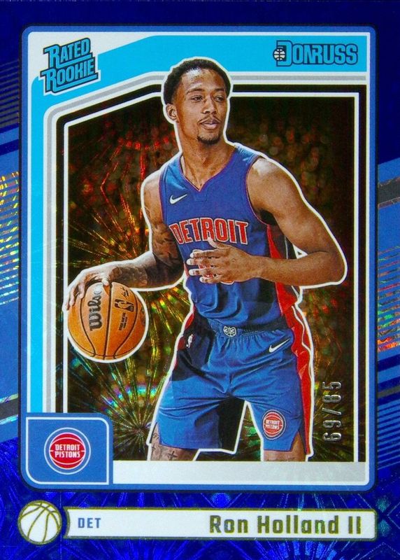 Ron Holland II 2024 Donruss #236 International Blue Fireworks /85 Rookie RAW