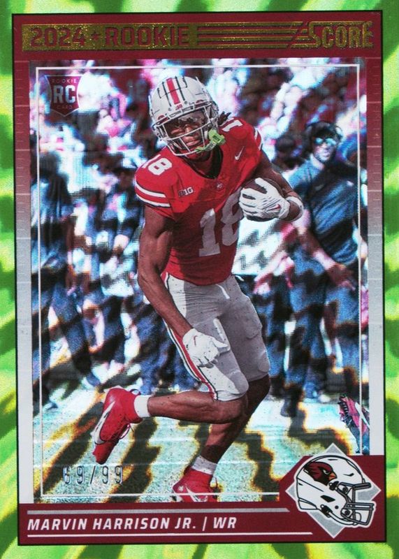Marvin Harrison Jr. 2024 Score #305 Electric /99 Rookie RAW