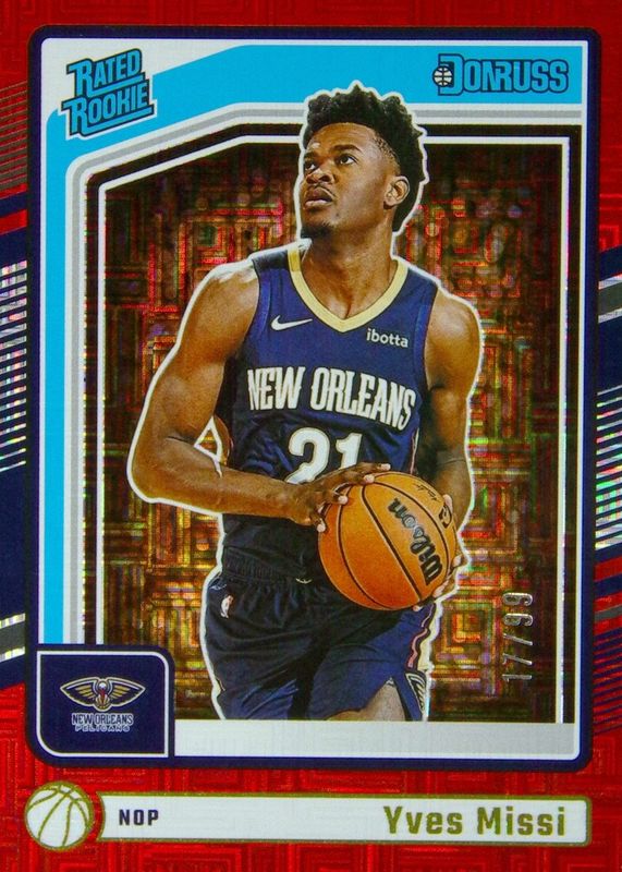 Yves Missi 2024 Donruss #217 Choice Red /99 Rookie RAW