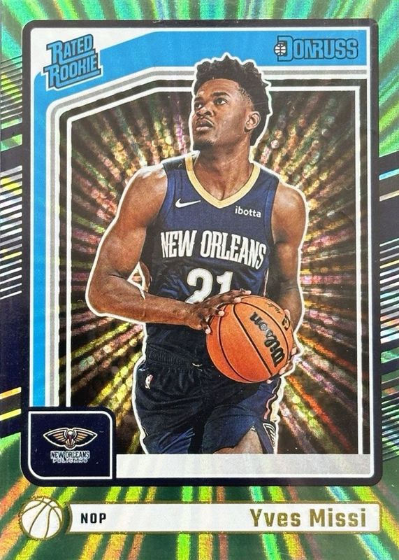 Yves Missi 2024 Donruss #217 Holo Green Laser Rookie RAW