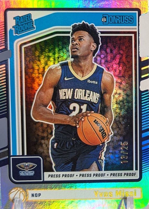 Yves Missi 2024 Donruss #217 Press Proof Gold Die-Cut /25 Rookie RAW