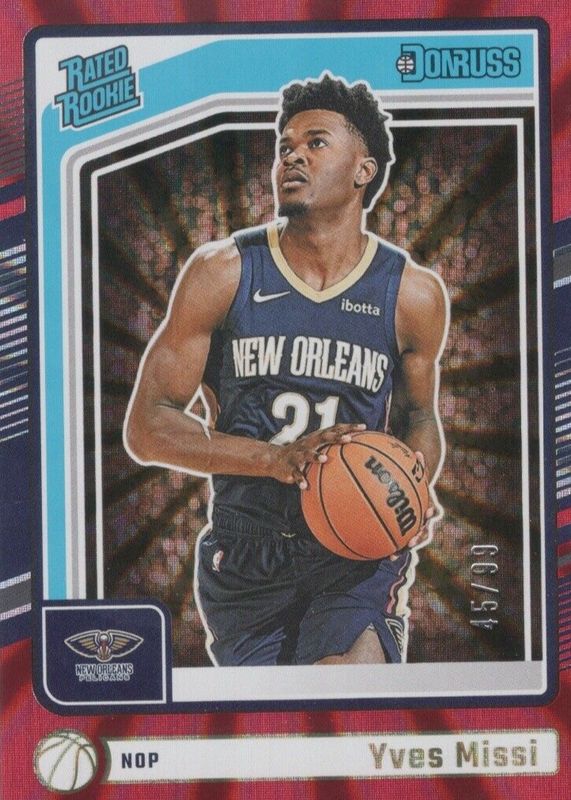 Yves Missi 2024 Donruss #217 Red Holo Laser /99 Rookie RAW