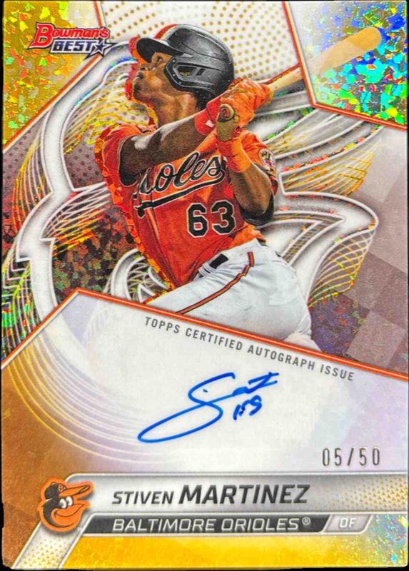 2025 Bowman's Best #B25-SMA Best of 2025 Autographs - Gold Mini-Diamond Refractor /50
