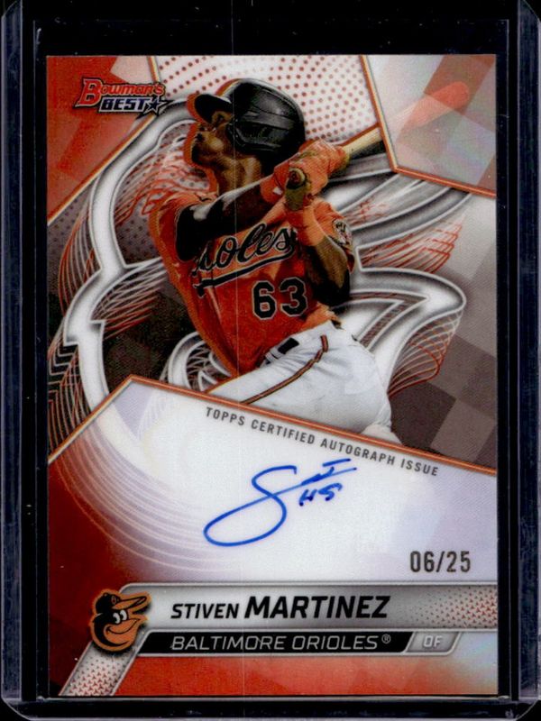 2025 Bowman's Best #B25-SMA Best of 2025 Autographs - Orange Refractor /25