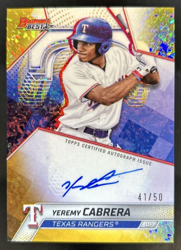 2025 Bowman's Best #B25-YCA Best of 2025 Autographs - Gold Mini-Diamond Refractor /50