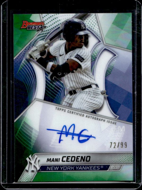 2025 Bowman's Best #B25-MCE Best of 2025 Autographs - Green Refractor /99