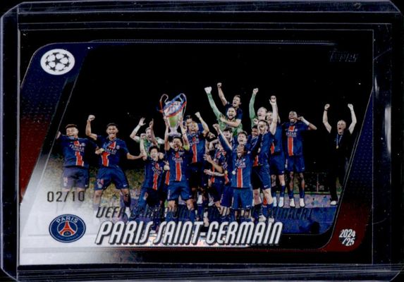 2025 Topps UEFA Club Competitions #166 2024-25 Title Winners - Black Foil /10