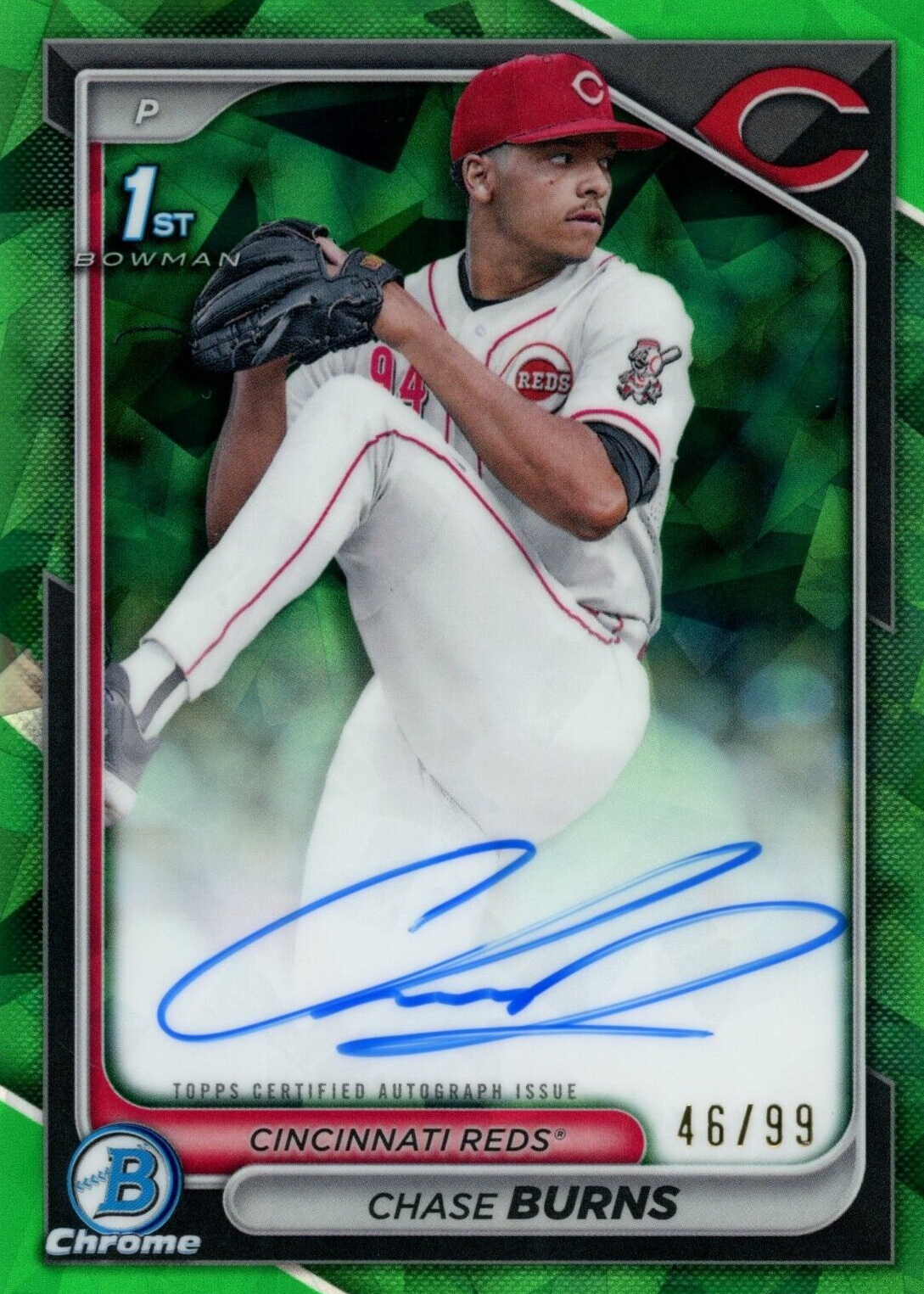 Chase Burns 2024 Bowman Draft Sapphire Edition #CPA-CB Chrome 