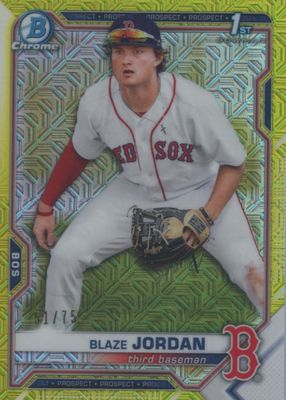 2021 Bowman Mega Box #BCP-71 Chrome Prospects - Yellow Mojo Refractor /75 (1st)