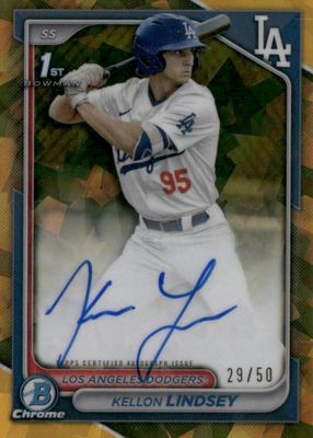 Kellon Lindsey 2024 Bowman Draft #CPA-KL Chrome DP Auto (1st 