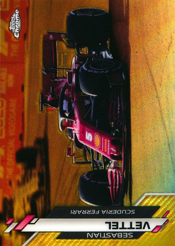 Sebastian Vettel 2020 Topps Chrome Formula 1 #23 F1 Cars - Gold Refractor /50 RAW