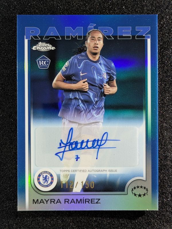 2024 Topps Chrome UEFA Women's Champions League #AV-MR Veterans & Rookies Autographs - Blue Refractor /150