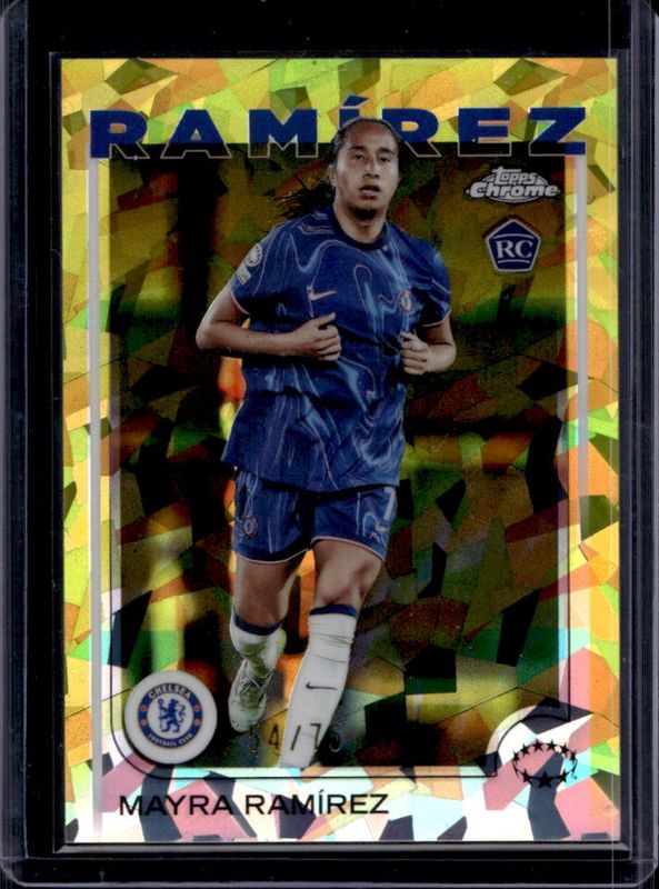 2024 Topps Chrome UEFA Women's Champions League Sapphire #50 Yellow Refractor /75