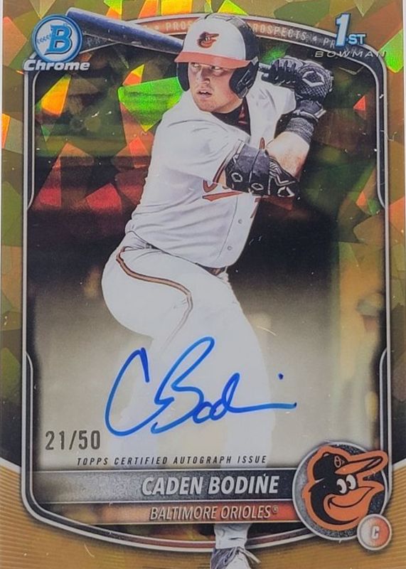 2025 Bowman Draft Sapphire Edition #CPA-CB Chrome Prospect Auto - Gold /50 (1st)