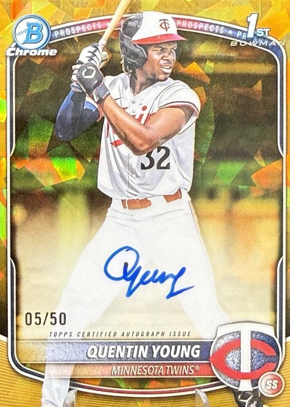 2025 Bowman Draft Sapphire Edition #CPA-QY Chrome Prospect Auto - Gold /50 (1st)