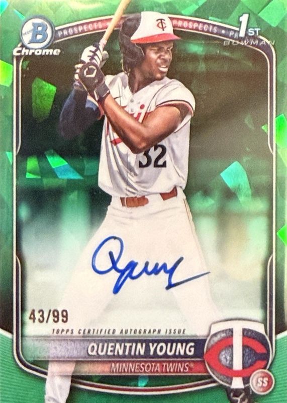 2025 Bowman Draft Sapphire Edition #CPA-QY Chrome Prospect Auto - Green /99 (1st)