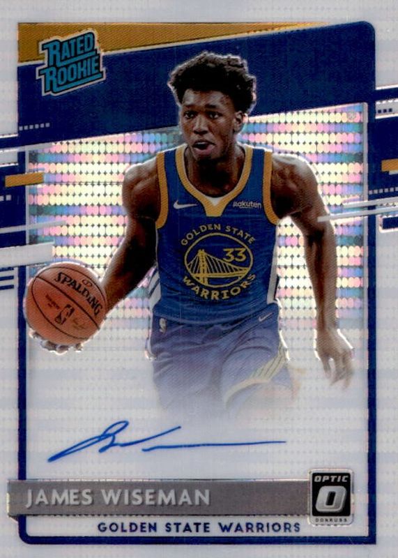 James Wiseman 2020 Optic #152 Rated Rookie Signatures - Pulsar /19 RAW