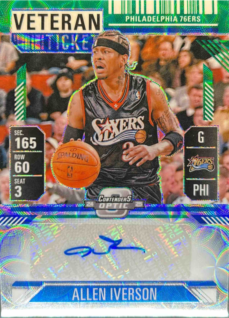 Allen Iverson 2024 Mosaic #VT-IVE Contenders Optic Veteran Ticket ...
