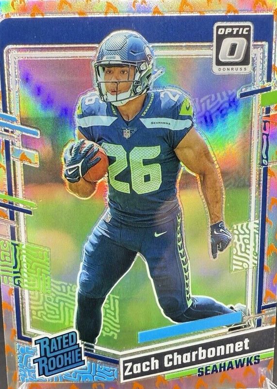 Zach Charbonnet 2023 Optic #294 Fire /(SSP) Rookie RAW