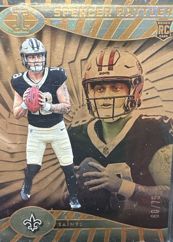 Spencer Rattler 2024 Illusions #62 Trophy Collection Bronze /75 Rookie RAW