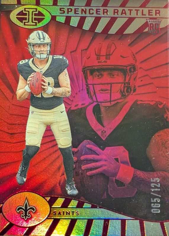 Spencer Rattler 2024 Illusions #62 Trophy Collection Ruby /125 Rookie RAW