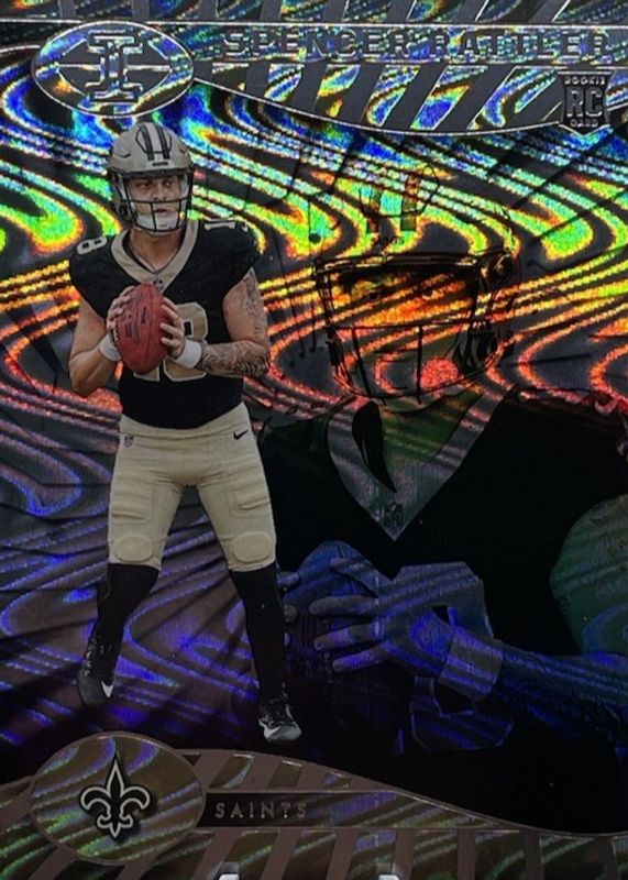 Spencer Rattler 2024 Illusions #62 Trophy Collection Swirls Rookie RAW