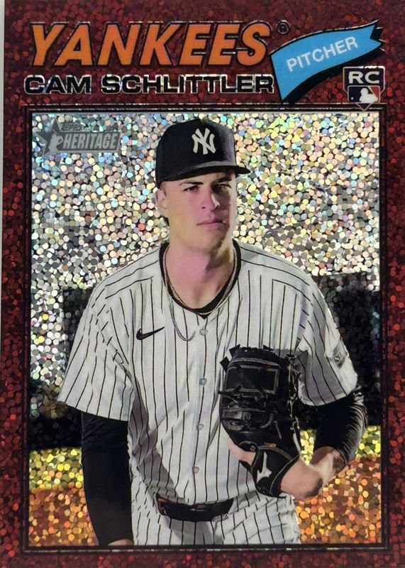 2026 Topps Heritage #222 Chrome - Burgundy Sparkle Refractor