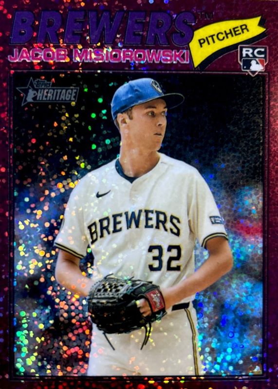 2026 Topps Heritage #144 Chrome - Burgundy Sparkle Refractor