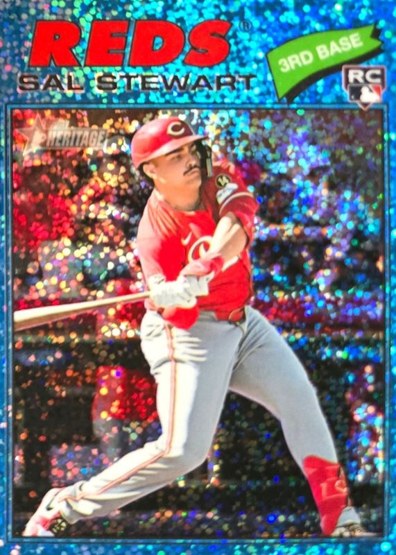 2026 Topps Heritage #221 Chrome - Light Blue Sparkle Refractor