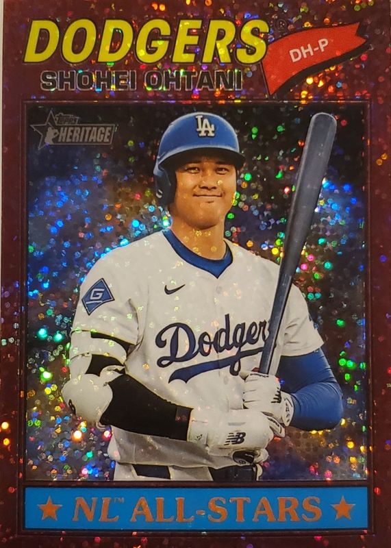 Shohei Ohtani - Topps Heritage Chrome Burgundy Sparkle Refractor 290
