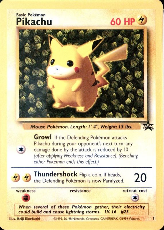 1999 pikachu pokemon card If heads Pokemon Promo Cards WotC Promo