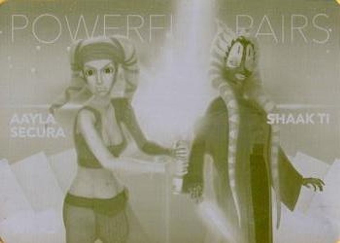 2020 Topps Women of Star Wars #PP-21 Powerful Pairs Printing Plates Yellow /1
