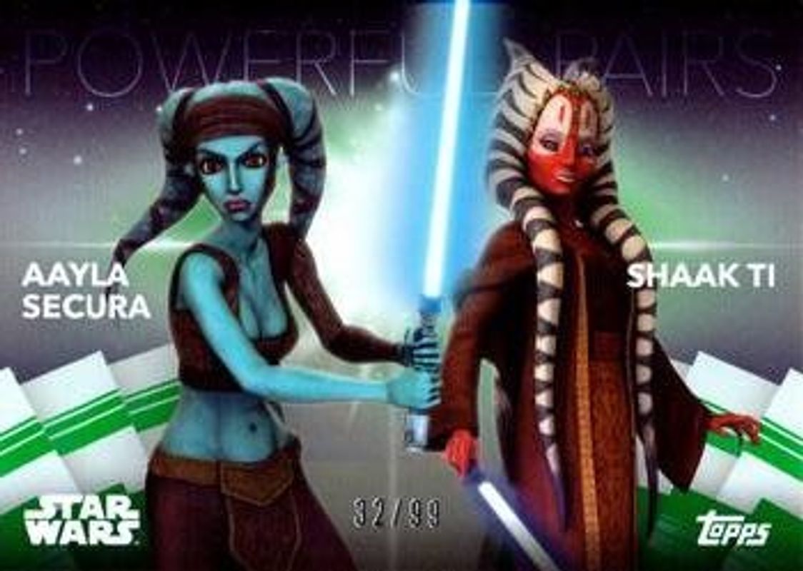 2020 Topps Women of Star Wars #PP-21 Powerful Pairs Green /99