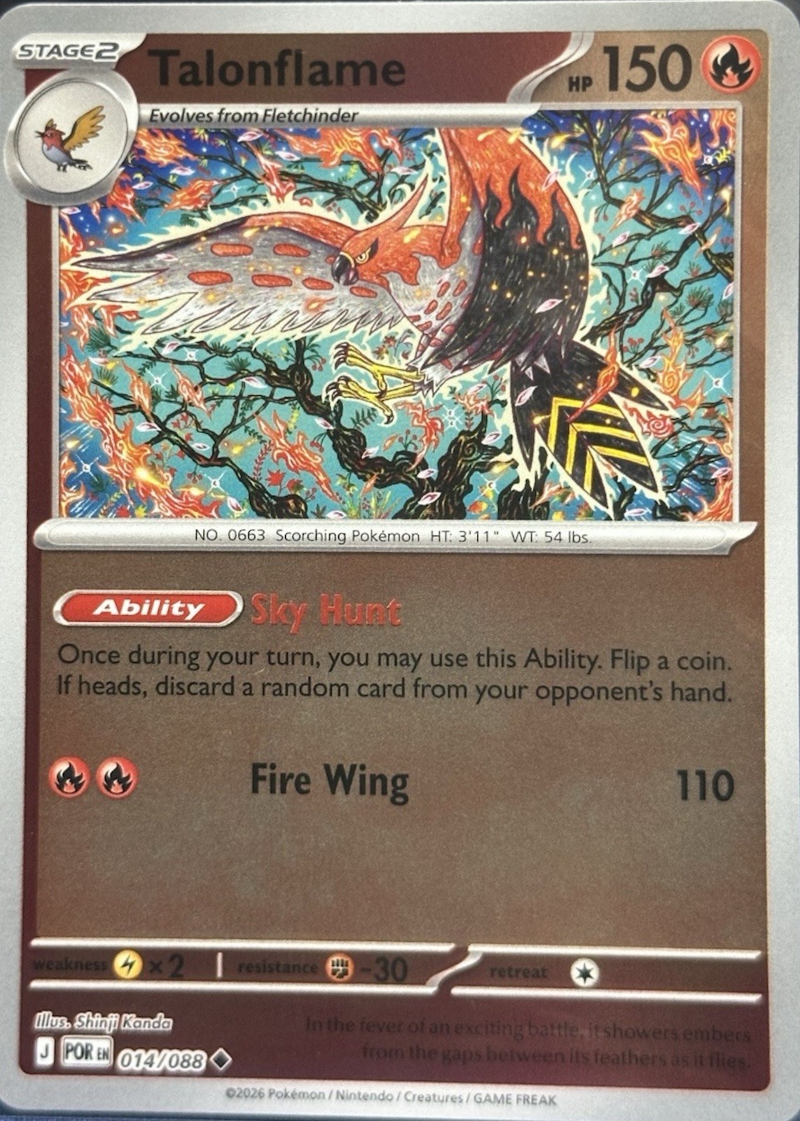 Talonflame 2026 Mega Evolution: Perfect Order #14/88 Reverse Holo Price ...