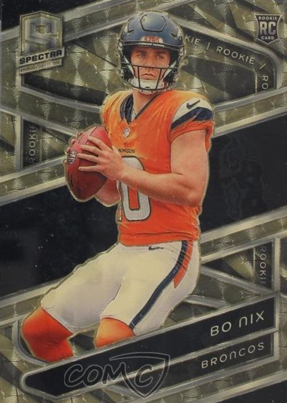 Bo Nix 2024 Spectra #114 Gold /1 Rookie RAW