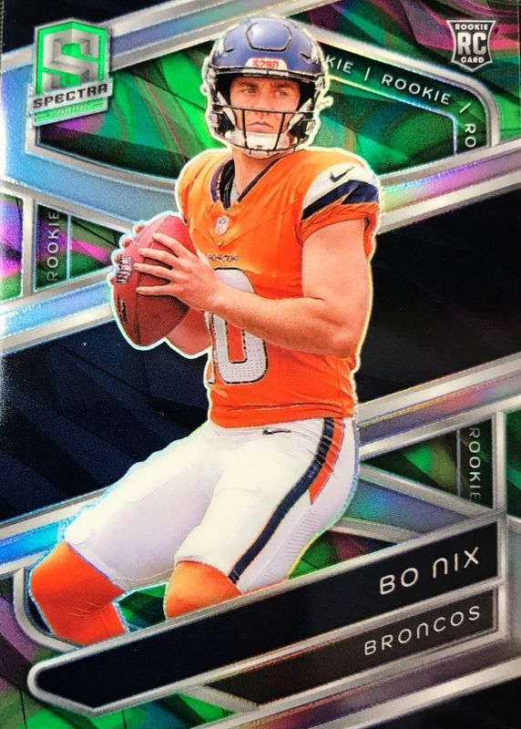 Bo Nix 2024 Spectra #114 Neon Marble /4 Rookie RAW