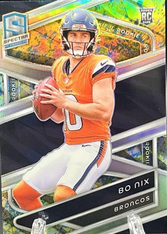 Bo Nix 2024 Spectra #114 Neon Splatter /8 Rookie BGS 9.5