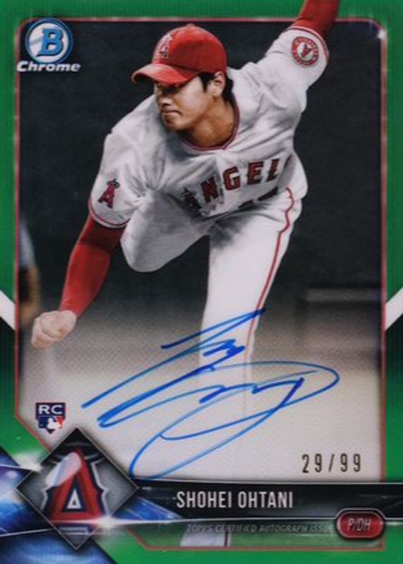 Shohei Ohtani 2018 Bowman #CRA-SO Chrome Rookie Auto - Green