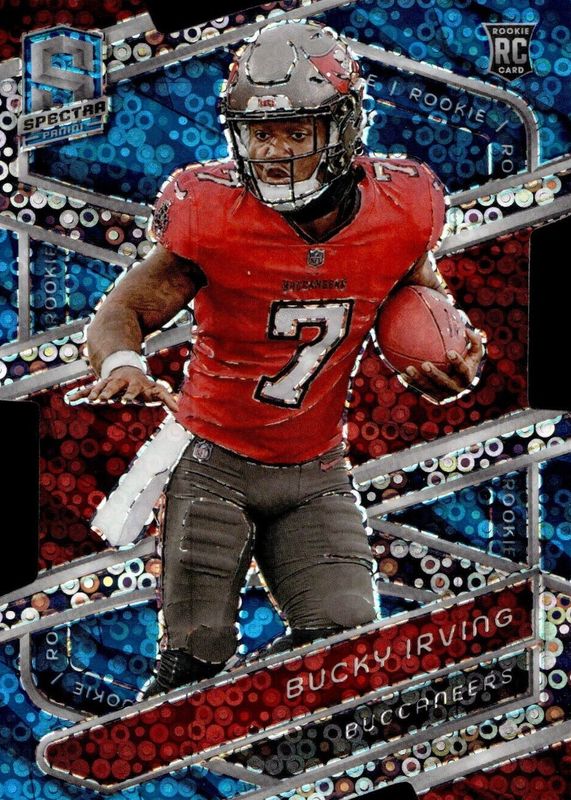 Bucky Irving 2024 Spectra #145 Neon Blue Die-Cut /50 Rookie RAW