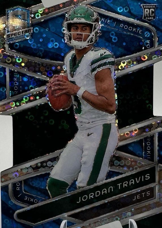 Jordan Travis 2024 Spectra #154 Neon Blue Die-Cut /50 Rookie RAW