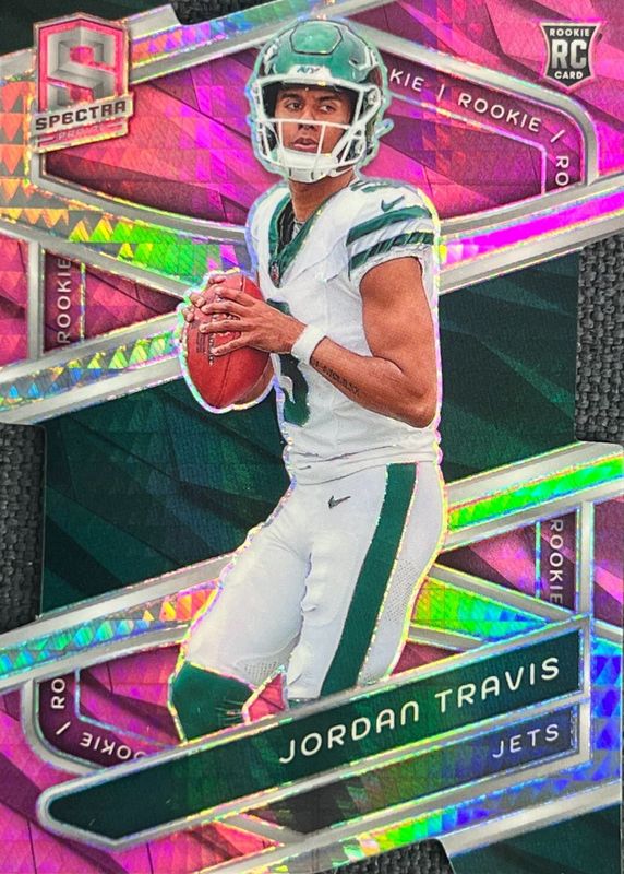 Jordan Travis 2024 Spectra #154 Neon Pink Die-Cut /20 Rookie RAW