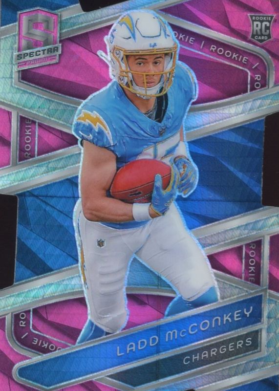 Ladd McConkey 2024 Spectra #127 Neon Pink Die-Cut /20 Rookie RAW