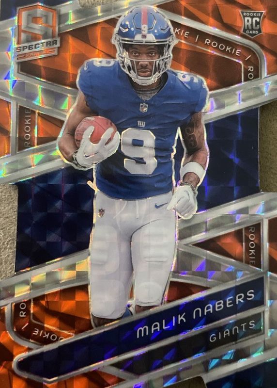 Malik Nabers 2024 Spectra #118 Neon Orange Die-Cut /15 Rookie RAW